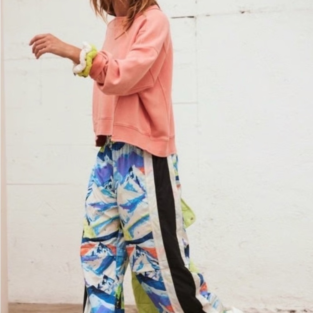 NWT-Free People End Zone Colorful Abstract Women's Pants